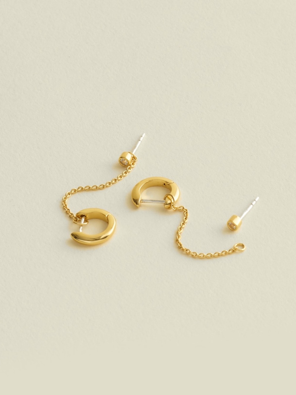 Madewell Gold Chain Drop Hoop Earrings